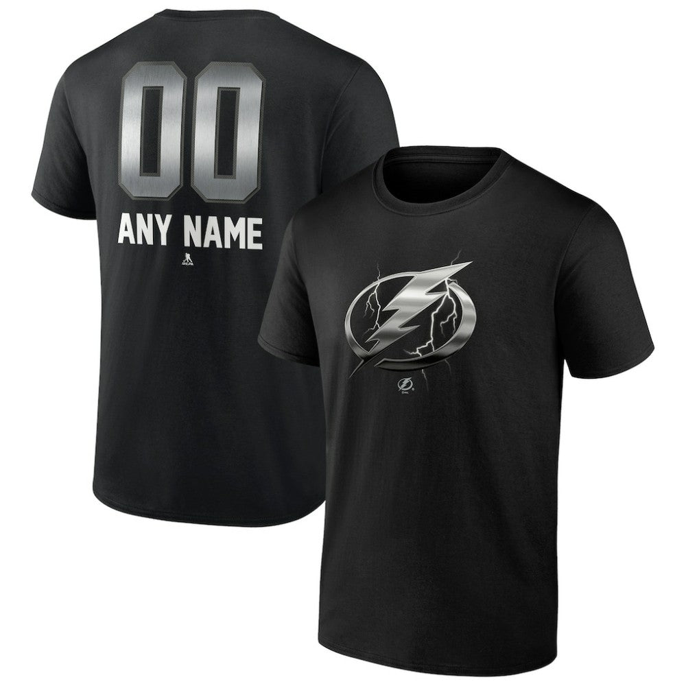Tampa Bay Lightning Personalized Midnight Mascot Logo T-Shirt - Black | NHL near me
