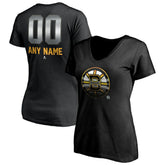 Boston Bruins Women's Personalized Midnight Mascot Logo V-Neck T-Shirt - Black | NHL discount