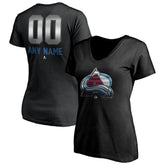 Colorado Avalanche Women's Personalized Midnight Mascot Logo V-Neck T-Shirt - Black | NHL discount