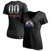 Edmonton Oilers Women's Personalized Midnight Mascot Logo V-Neck T-Shirt - Black | NHL discount