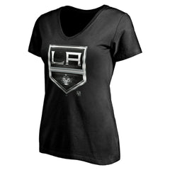Los Angeles Kings Women's Personalized Midnight Mascot Logo V-Neck T-Shirt - Black | NHL Clearance