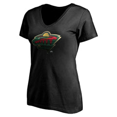 Minnesota Wild Women's Personalized Midnight Mascot Logo V-Neck T-Shirt - Black | NHL on sale