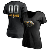 Nashville Predators Women's Personalized Midnight Mascot Logo V-Neck T-Shirt - Black | NHL online