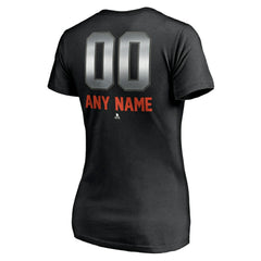 Philadelphia Flyers Women's Personalized Midnight Mascot Logo V-Neck T-Shirt - Black | NHL Lifestyle