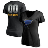 St. Louis Blues Women's Personalized Midnight Mascot Logo V-Neck T-Shirt - Black | NHL online