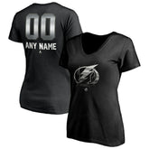 Tampa Bay Lightning Women's Personalized Midnight Mascot Logo V-Neck T-Shirt - Black | NHL sale