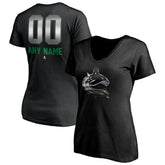 Vancouver Canucks Women's Personalized Midnight Mascot Logo V-Neck T-Shirt - Black | NHL on sale