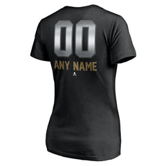 Vegas Golden Knights Women's Personalized Midnight Mascot Logo V-Neck T-Shirt - Black | NHL sale