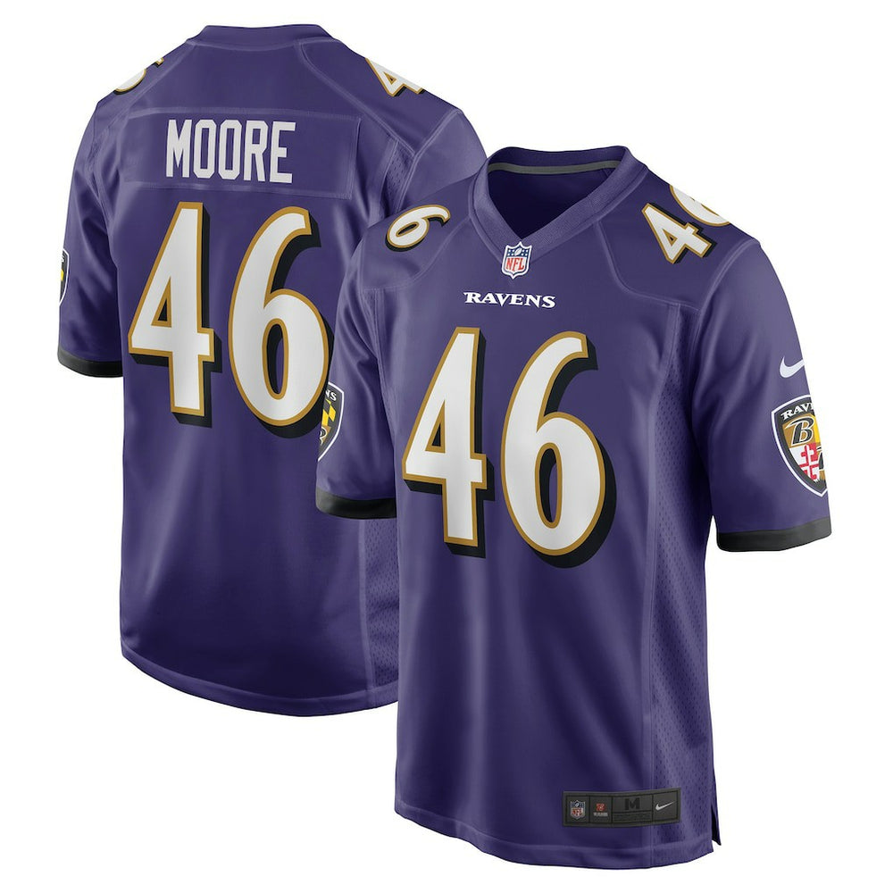 Nick Moore Baltimore Ravens Game Jersey - Purple - Nike