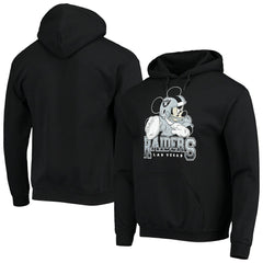 Las Vegas Raiders Junk Food Disney Mickey Quarterback Pullover Hoodie - Black - NFL