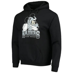 Las Vegas Raiders Junk Food Disney Mickey Quarterback Pullover Hoodie - Black - NFL