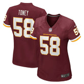 Shaka Toney Washington Football Team Women's Game Jersey - Burgundy - Nike