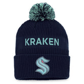 Seattle Kraken Fanatics 2022 NHL Draft Authentic Pro Cuffed Knit Hat with Pom - Deep Sea Blue/Light Blue | Fanatics near me
