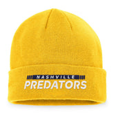 Nashville Predators Fanatics Authentic Pro Rink Cuffed Knit Hat - Gold | Fanatics online