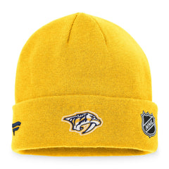 Nashville Predators Fanatics Authentic Pro Rink Cuffed Knit Hat - Gold | Fanatics online