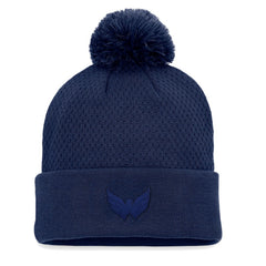 Washington Capitals Fanatics Women's Authentic Pro Road Cuffed Knit Hat with Pom - Navy | Fanatics Clearance