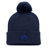 Nashville Predators Fanatics Women's Authentic Pro Road Cuffed Knit Hat with Pom - Navy | Fanatics on sale