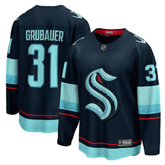 Philipp Grubauer Seattle Kraken Fanatics Home Breakaway Player Jersey - Navy | Fanatics Lifestyle