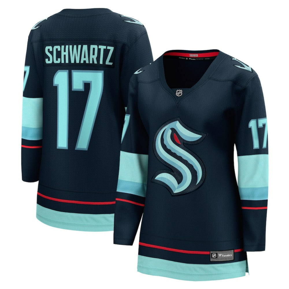 Jaden Schwartz Seattle Kraken Fanatics Women's Home Breakaway Player Jersey - Navy | Fanatics Lifestyle