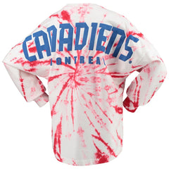 Montreal Canadiens Women's Spiral Tie-Dye Long Sleeve T-Shirt - Red | NHL Lifestyle