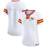Kansas City Chiefs Women's Sunday Best Lace-Up T-Shirt - White - Fanatics
