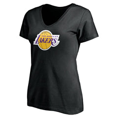 LeBron James Los Angeles Lakers Women's #6 Playmaker Name & Number V-Neck T-Shirt Black