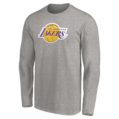 LeBron James Los Angeles Lakers #6 Playmaker Name & Number Long Sleeve T-Shirt Heathered Gray