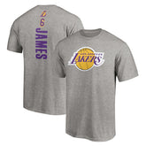 LeBron James Los Angeles Lakers #6 Playmaker Name & Number T-Shirt Heathered Gray