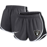 Las Vegas Raiders Women's Plus Size Logo Performance Tempo Shorts - Charcoal - Nike