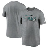 Philadelphia Eagles Legend Team Shoutout Performance T-Shirt - Heather Gray - Nike