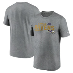 Baltimore Ravens Legend Team Shoutout Performance T-Shirt - Heather Gray - Nike