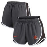 Cleveland Browns Women's Team Logo Performance Tempo Shorts - Charcoal - Nike