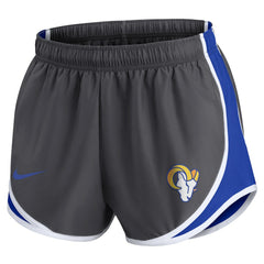 Los Angeles Rams Women's Team Logo Performance Tempo Shorts - Charcoal - Nike