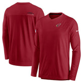 Arizona Cardinals Sideline Coach Chevron Lock Up Long Sleeve V-Neck Performance T-Shirt - Cardinal - Nike