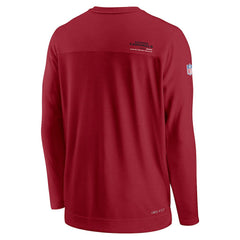 Arizona Cardinals Sideline Coach Chevron Lock Up Long Sleeve V-Neck Performance T-Shirt - Cardinal - Nike