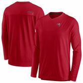 Tampa Bay Buccaneers Sideline Coach Chevron Lock Up Long Sleeve V-Neck Performance T-Shirt - Red - Nike