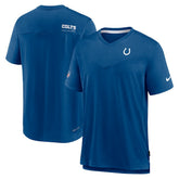 Indianapolis Colts Sideline Coach Chevron Lock Up Logo V-Neck Performance T-Shirt - Royal - Nike