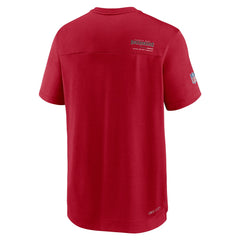 Tampa Bay Buccaneers Sideline Coach Chevron Lock Up Logo V-Neck Performance T-Shirt - Red - Nike