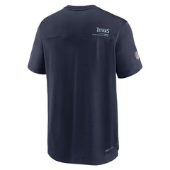 Tennessee Titans Sideline Coach Chevron Lock Up Logo V-Neck Performance T-Shirt - Navy - Nike