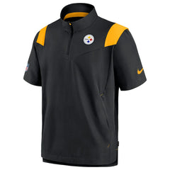 Pittsburgh Steelers Sideline Coaches Chevron Lockup Pullover Top - Black - Nike
