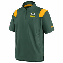Green Bay Packers Sideline Coaches Chevron Lockup Pullover Top - Kelly Green - Nike