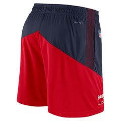 New England Patriots Sideline Primary Lockup Performance Shorts - Navy/Red - Nike