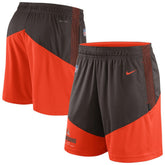 Cleveland Browns Sideline Primary Lockup Performance Shorts - Brown/Orange - Nike