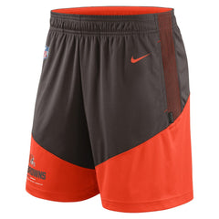 Cleveland Browns Sideline Primary Lockup Performance Shorts - Brown/Orange - Nike