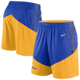 Los Angeles Rams Sideline Primary Lockup Performance Shorts - Royal/Gold - Nike