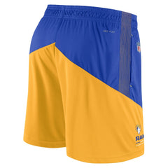 Los Angeles Rams Sideline Primary Lockup Performance Shorts - Royal/Gold - Nike