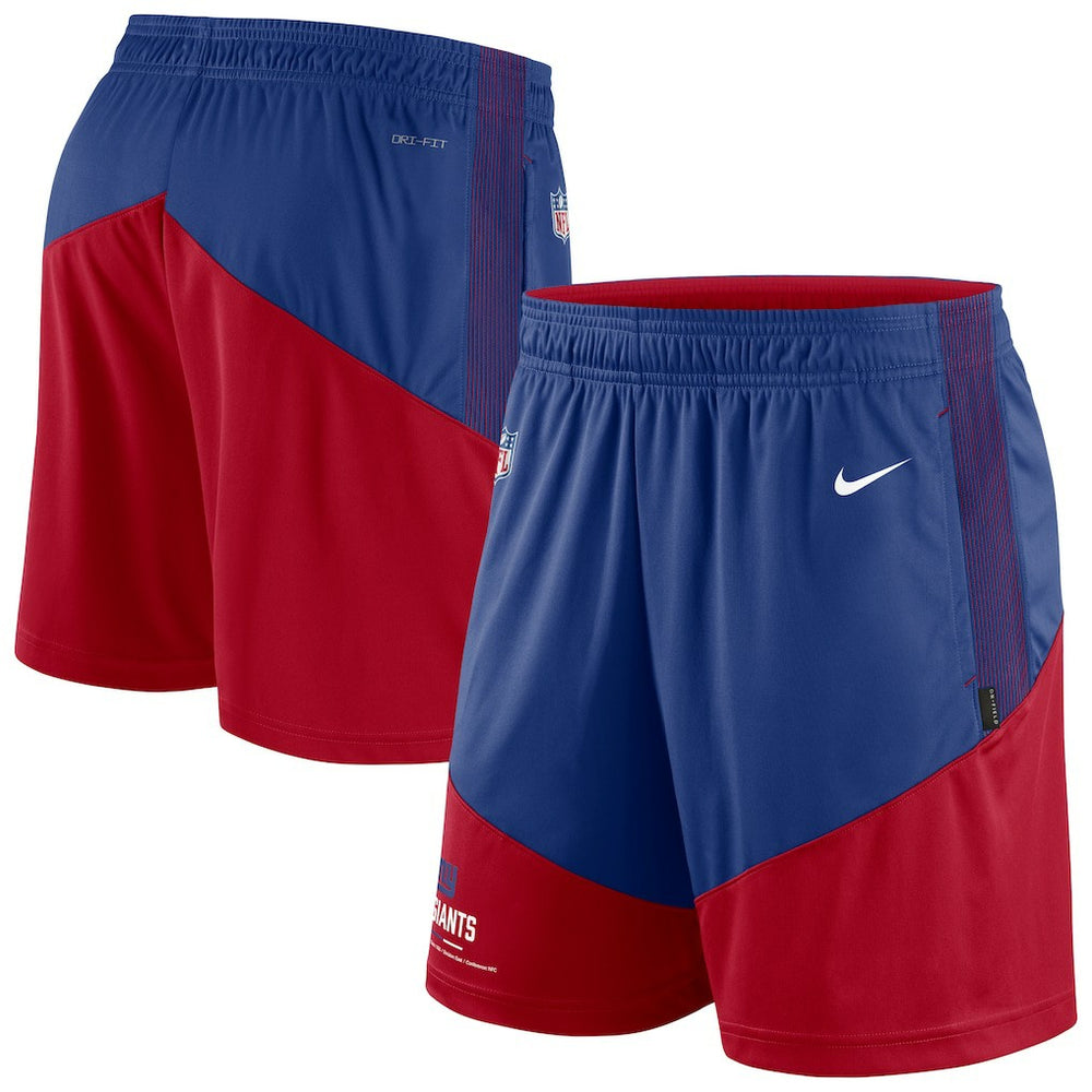 New York Giants Sideline Primary Lockup Performance Shorts - Royal/Red - Nike