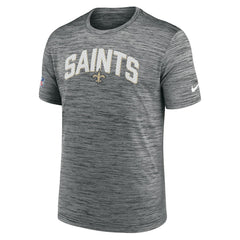 New Orleans Saints Sideline Velocity Athletic Stack Performance T-Shirt - Gray - Nike