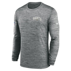 New Orleans Saints Sideline Velocity Athletic Stack Performance Long Sleeve T-Shirt - Gray - Nike
