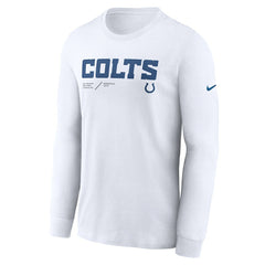 Indianapolis Colts Sideline Infograph Lock Up Performance Long Sleeve T-Shirt - White - Nike